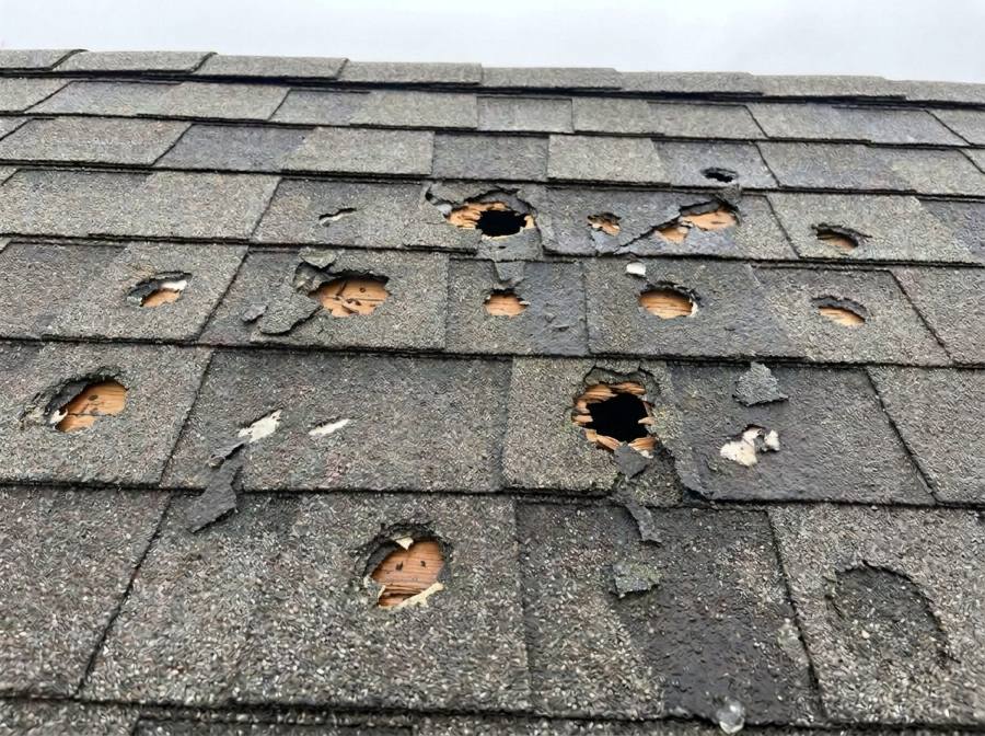 Baseball-size hail damage