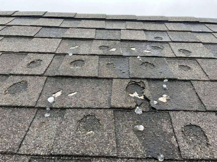 Golf-ball-size hail damage