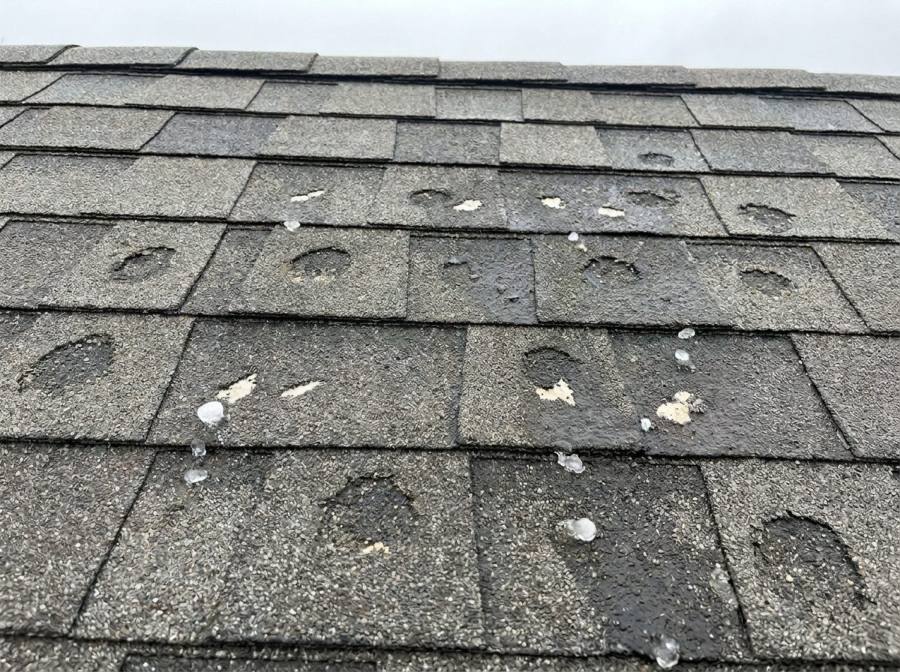 Quarter-size hail damage